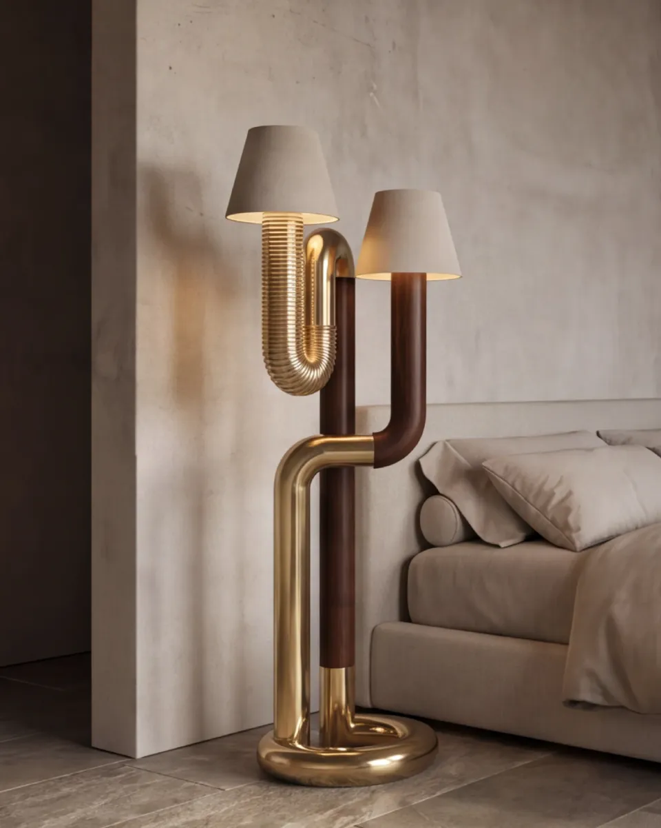 Sculptural Dual Floor Lamp, view 2