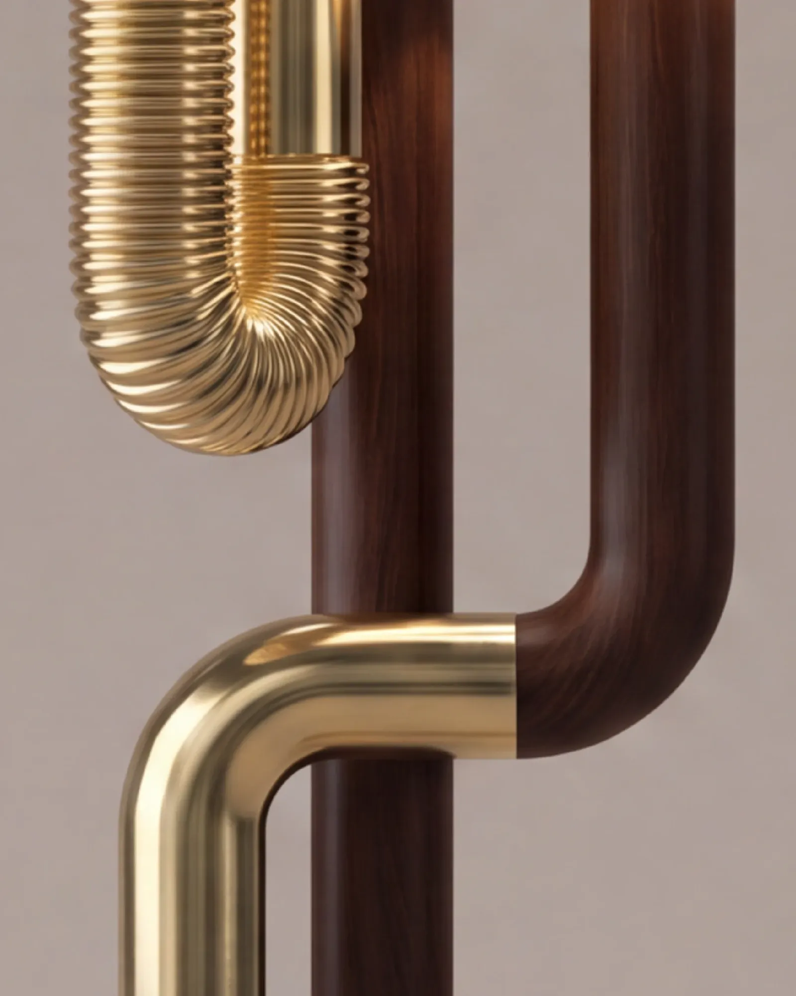 Detail of the Sculptural Dual Floor Lamp