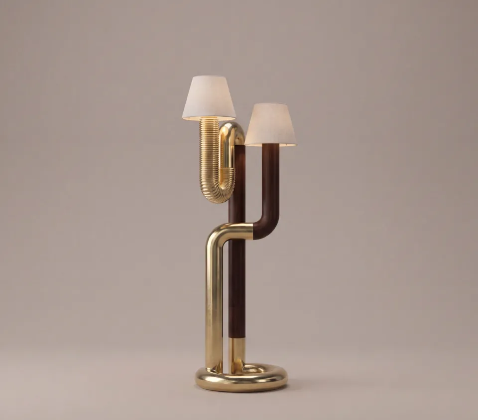 Sculptural Dual Floor Lamp