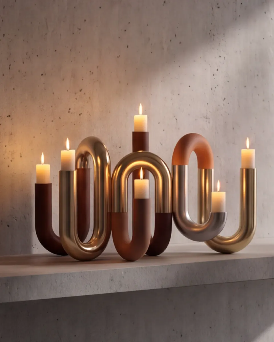 Sculptural Pillar Candle Holder, view 2